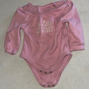Kids Size 6M Baby Essentials Pink 'So Little So Loved' Bodysuit